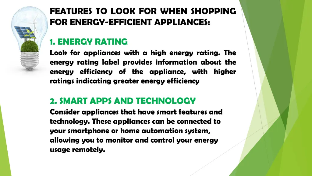 features to look for when shopping for energy