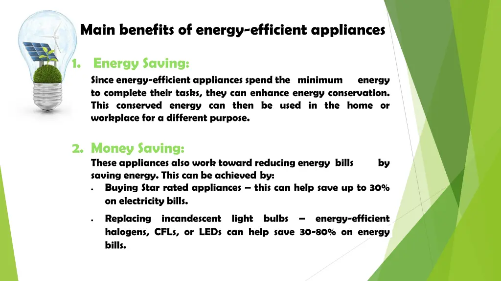 main benefits of energy efficient appliances