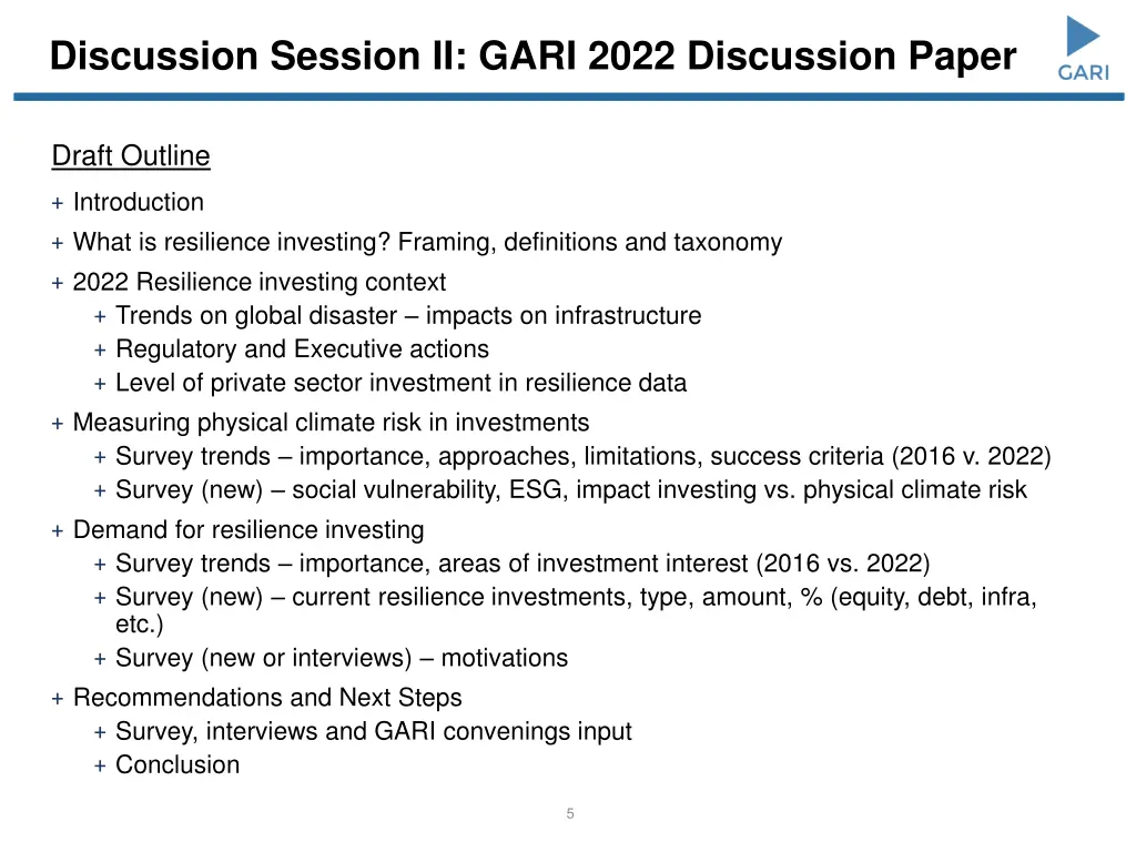 discussion session ii gari 2022 discussion paper