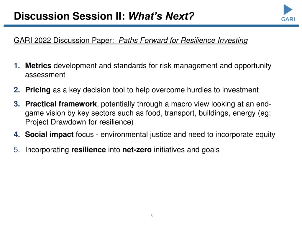 discussion session ii what s next