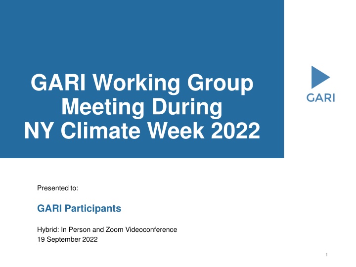 gari working group meeting during ny climate week