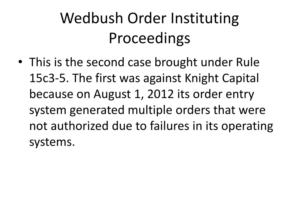 wedbush order instituting proceedings