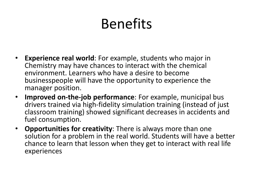 benefits