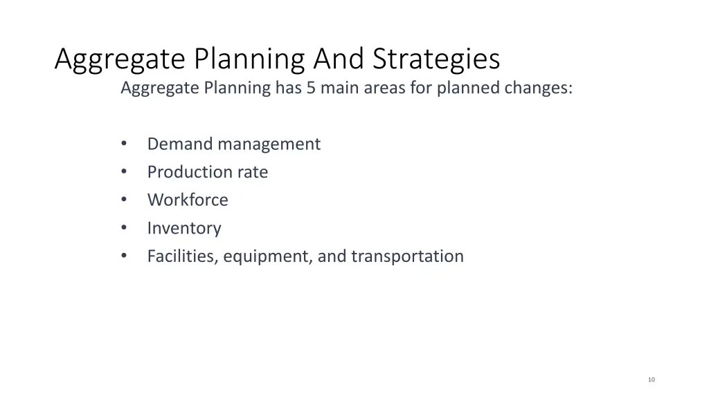 aggregate planning and strategies aggregate