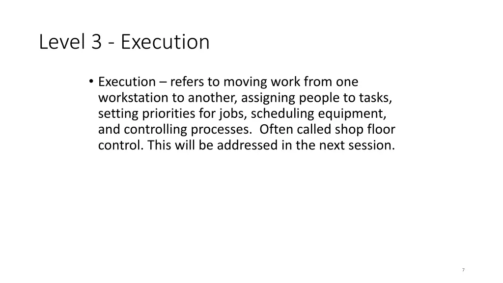 level 3 execution