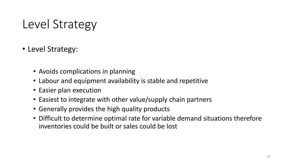 level strategy