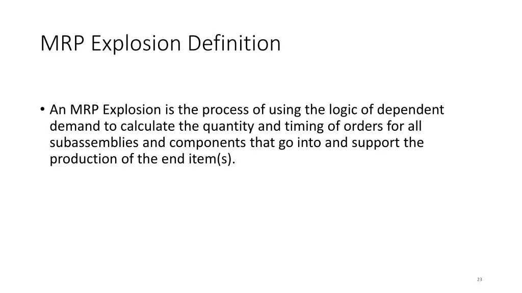 mrp explosion definition