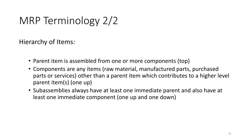 mrp terminology 2 2