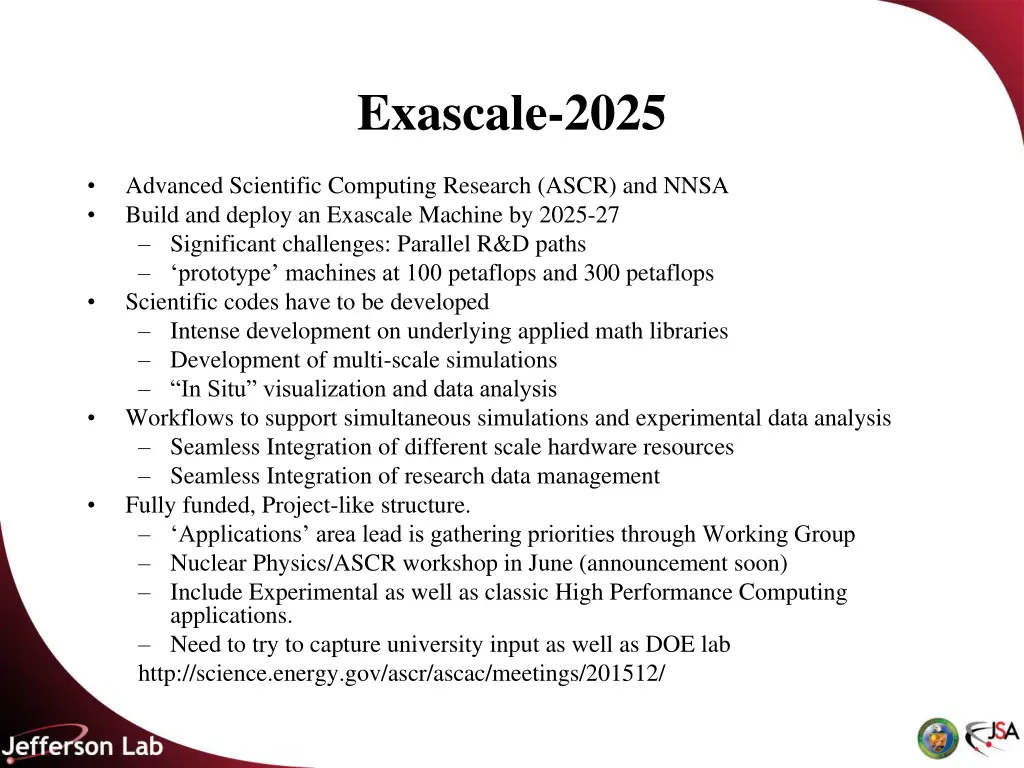 exascale 2025