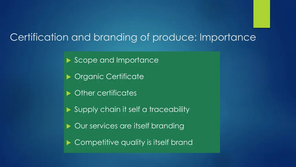 certification and branding of produce importance