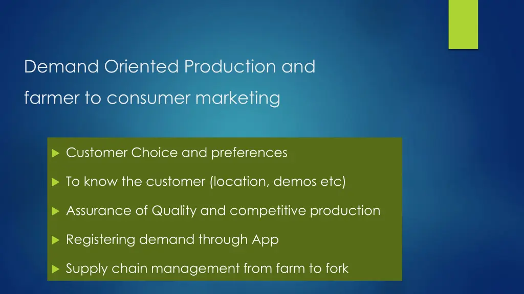 demand oriented production and