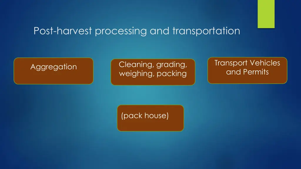 post harvest processing and transportation