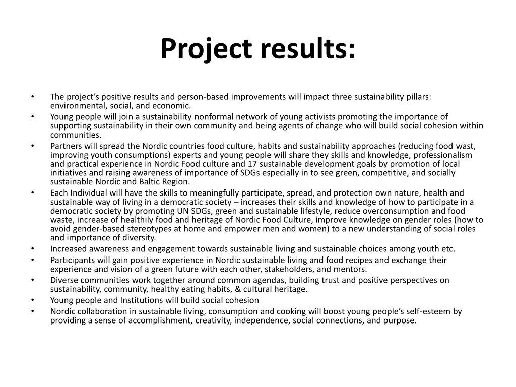 project results