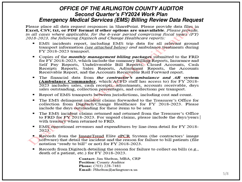 office of the arlington county auditor second