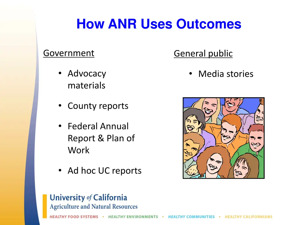 how anr uses outcomes