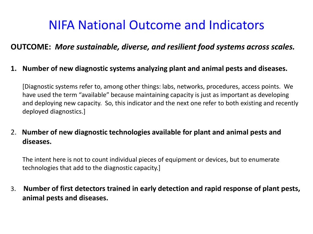 nifa national outcome and indicators