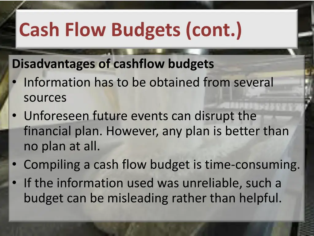 cash flow budgets cont 4