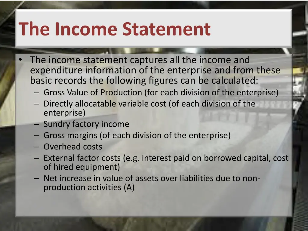 the income statement