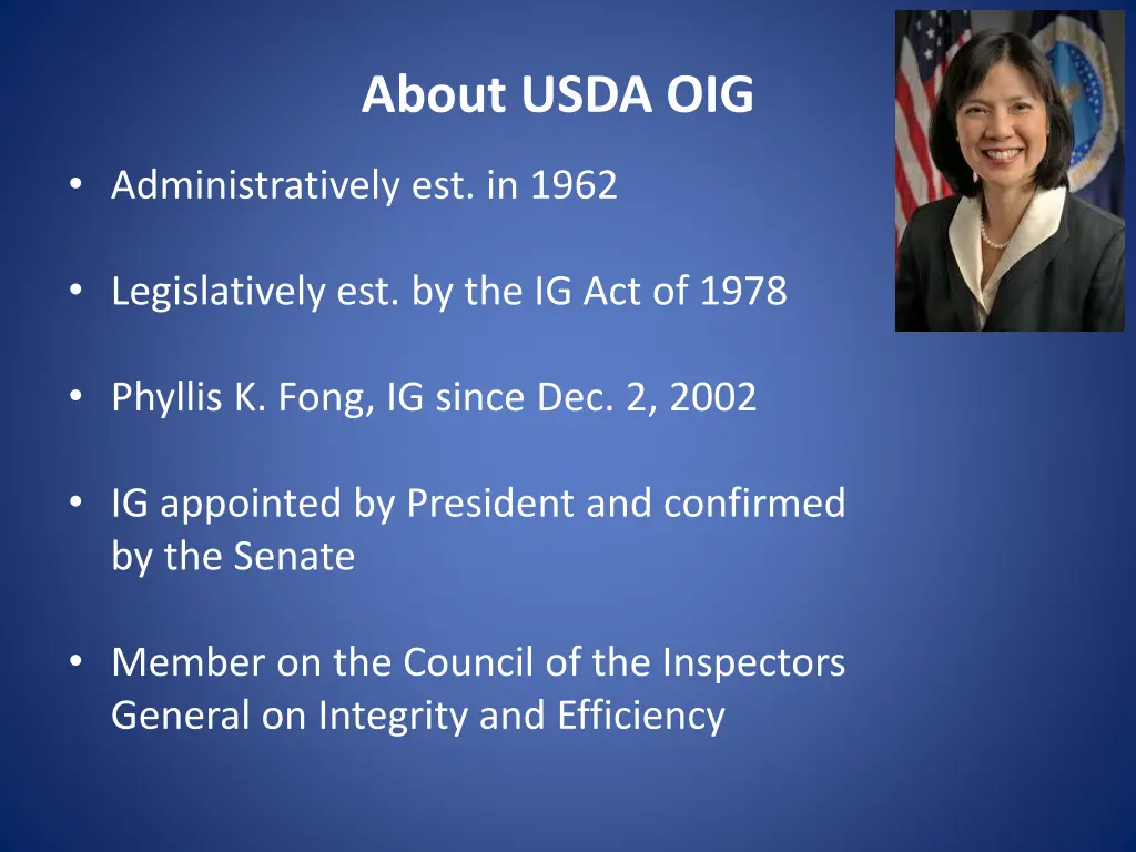 about usda oig
