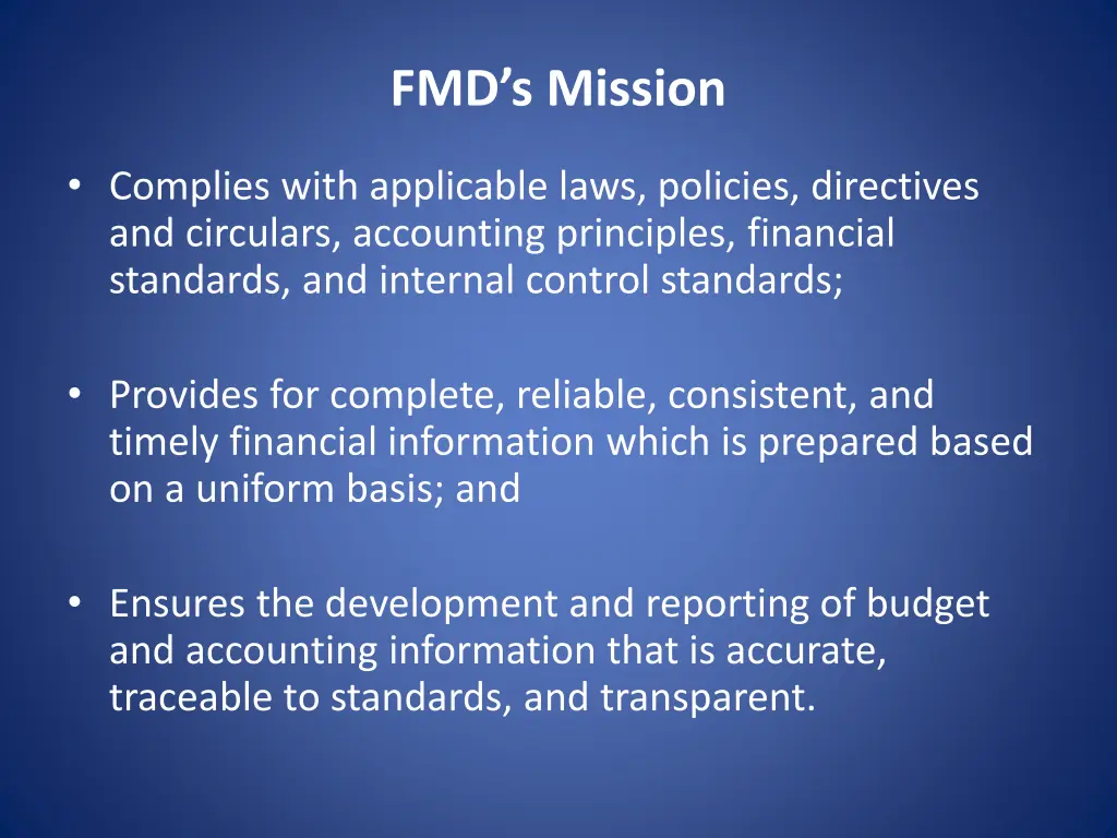 fmd s mission
