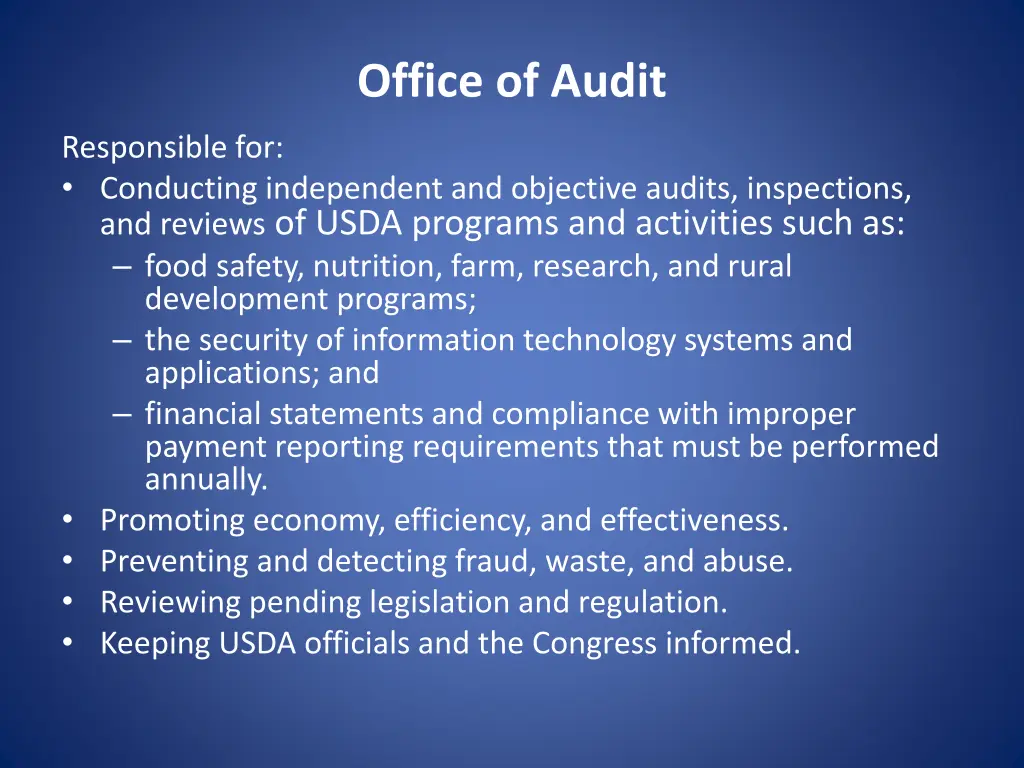 office of audit