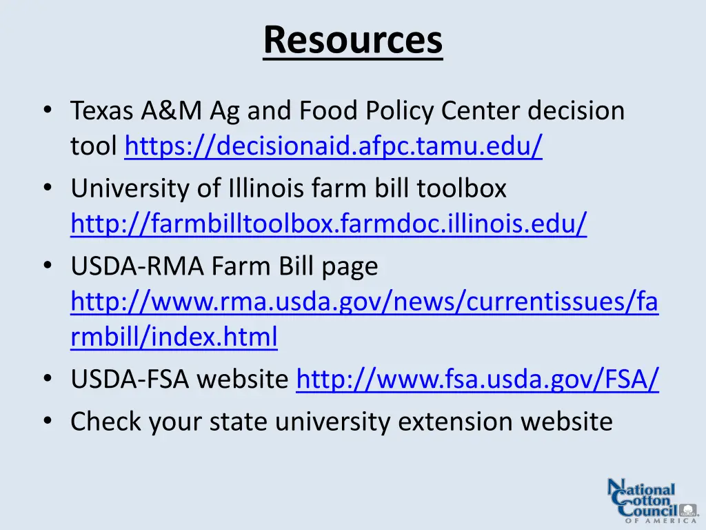 resources