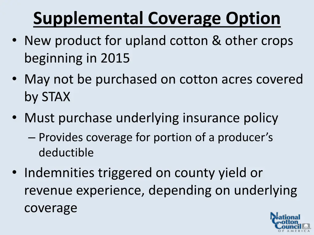 supplemental coverage option new product