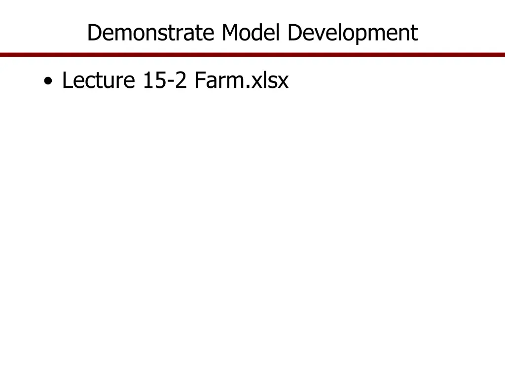 demonstrate model development