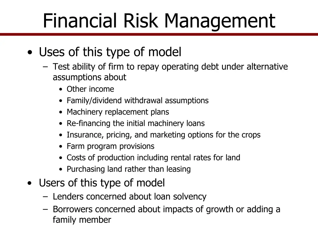 financial risk management