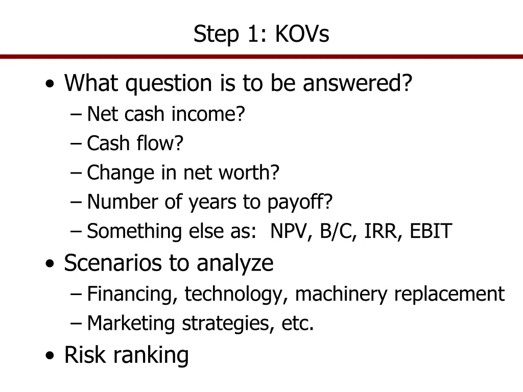 step 1 kovs