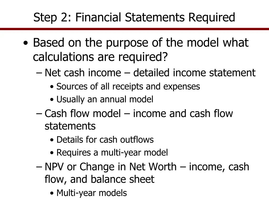 step 2 financial statements required