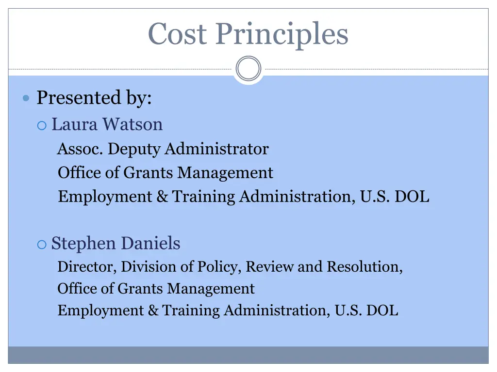 cost principles 1
