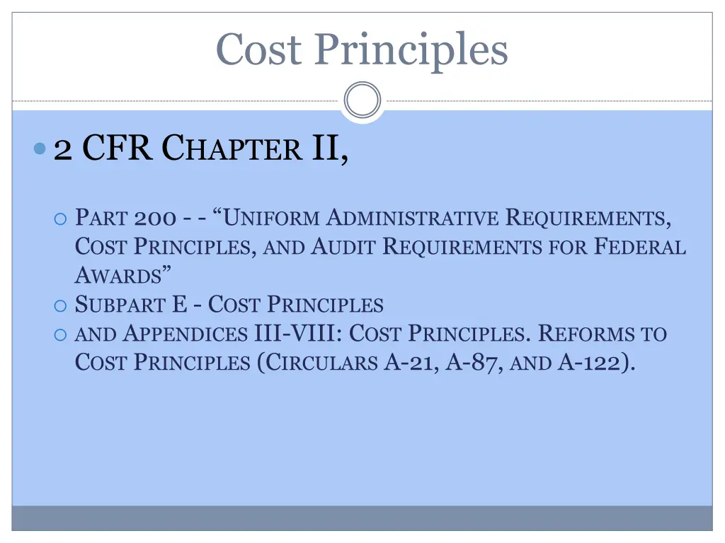 cost principles 2