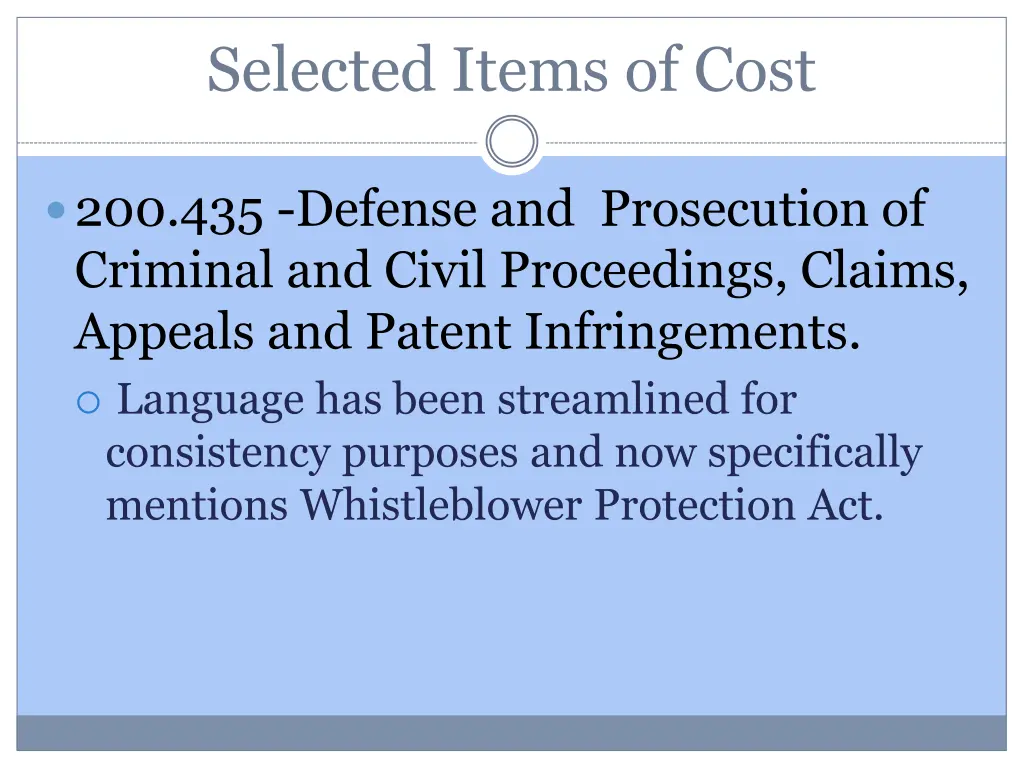 selected items of cost 10