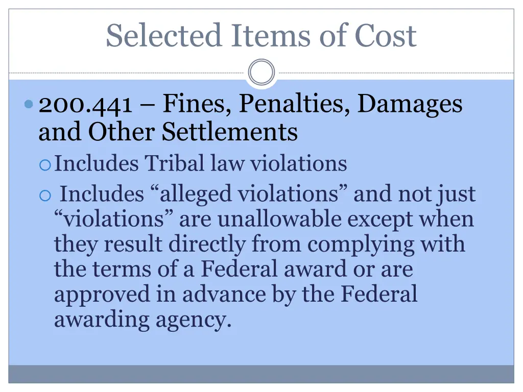 selected items of cost 15