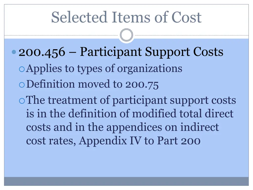 selected items of cost 20