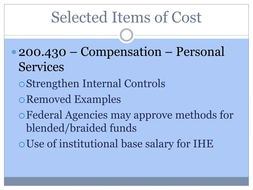 selected items of cost 4