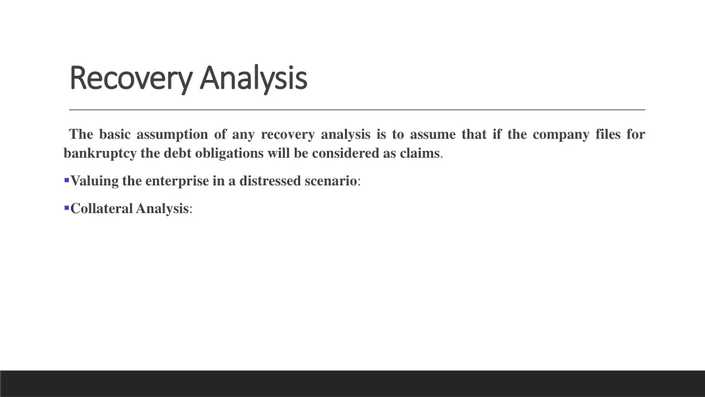 recovery analysis recovery analysis