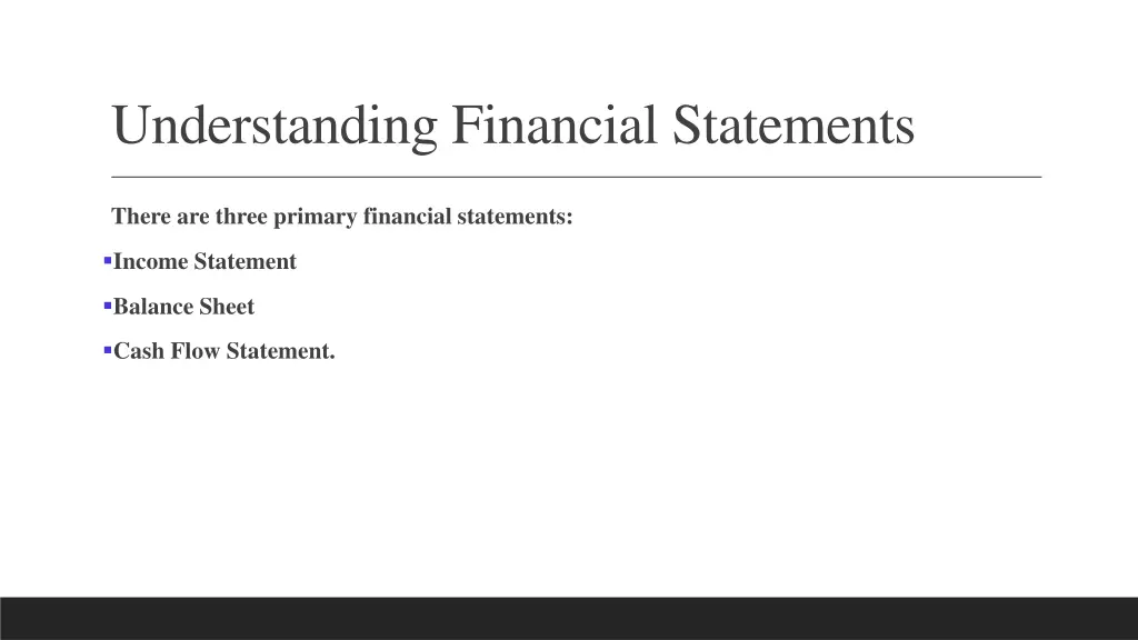 understanding financial statements