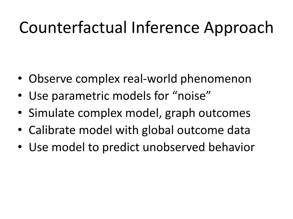 counterfactual inference approach