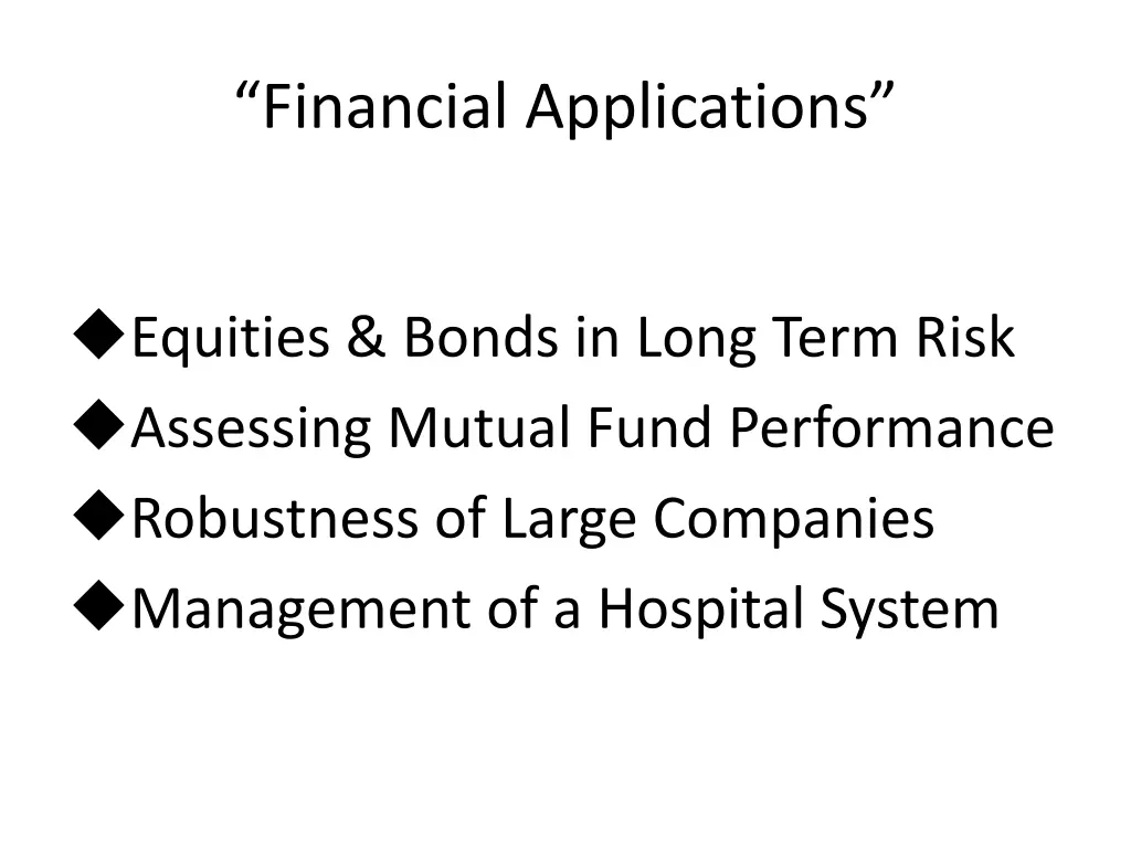 financial applications
