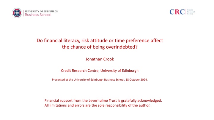 do financial literacy risk attitude or time