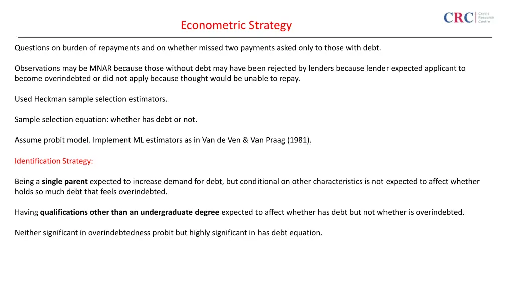 econometric strategy