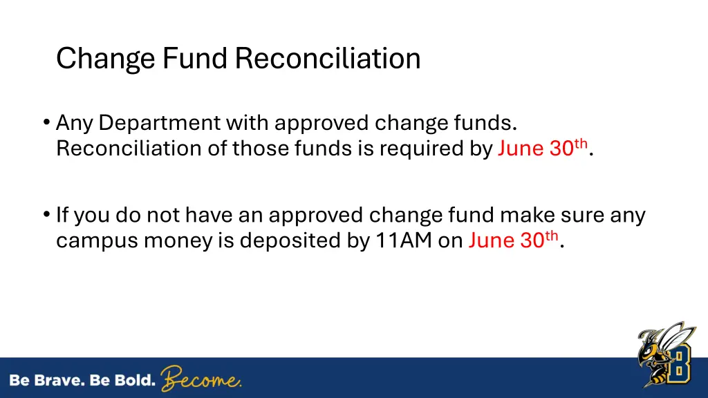 change fund reconciliation