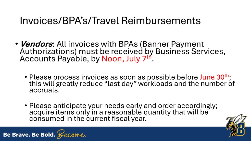 invoices bpa s travel reimbursements
