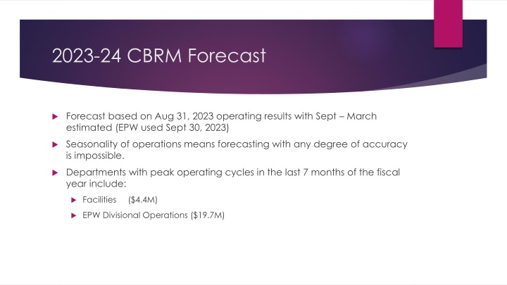 2023 24 cbrm forecast