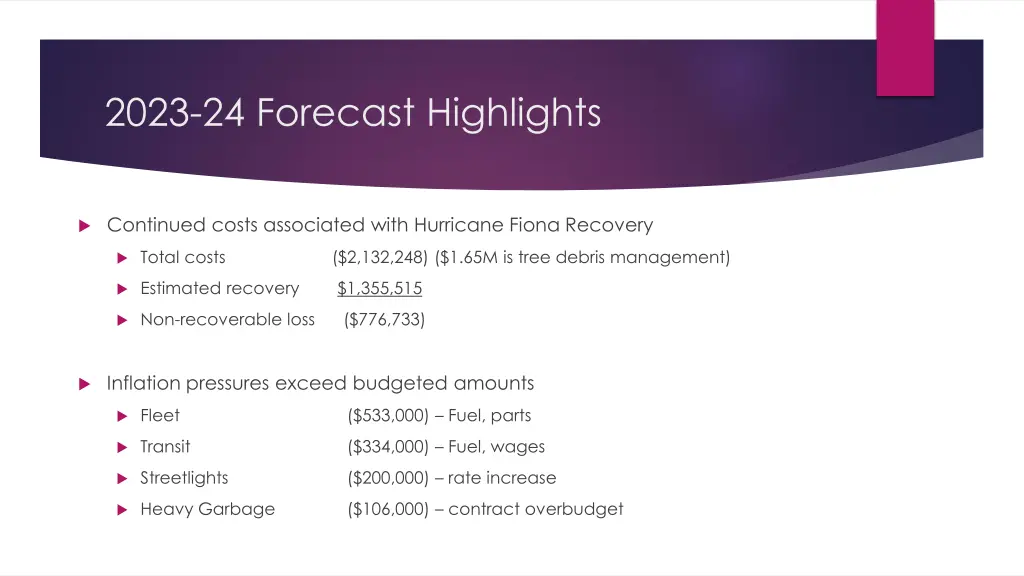 2023 24 forecast highlights