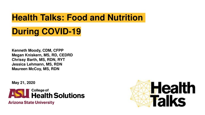 health talks food and nutrition during covid 19