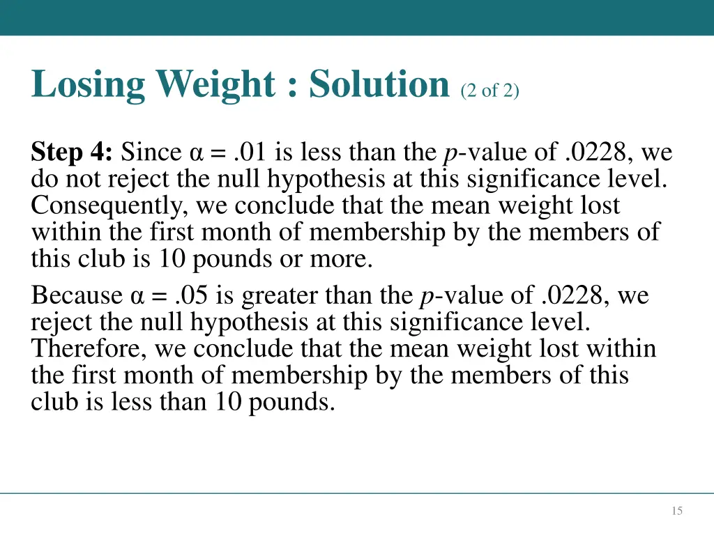 losing weight solution 2 of 2