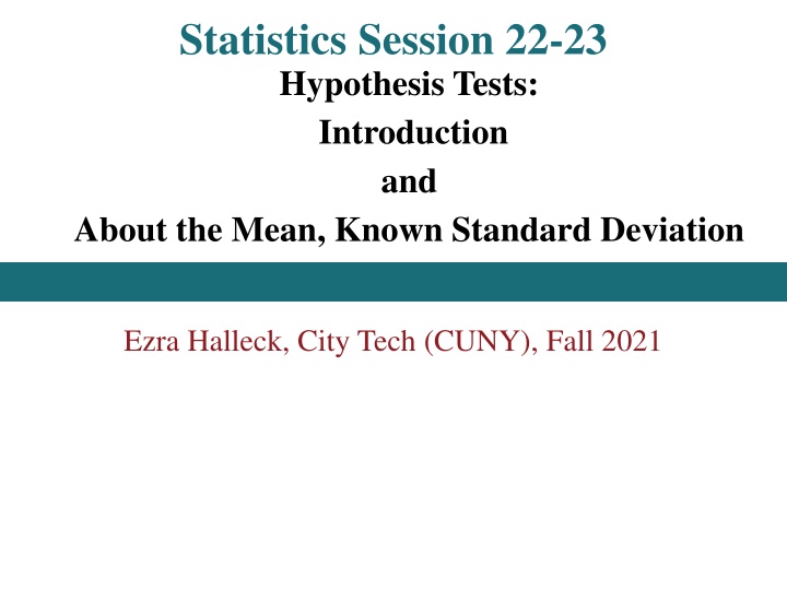 statistics session 22 23 hypothesis tests